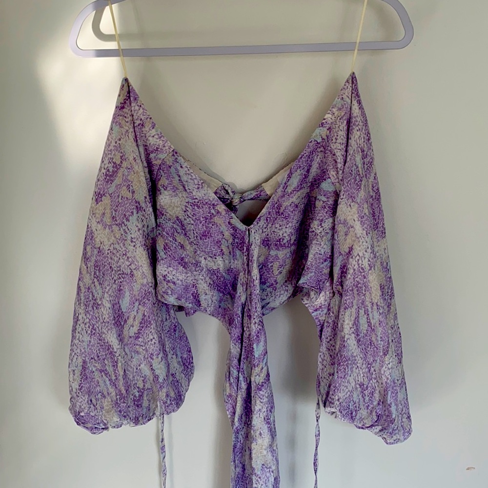 Princess Polly wrap cropped shirt